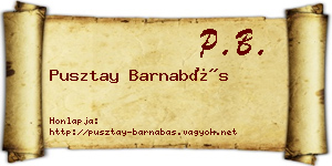 Pusztay Barnabás névjegykártya