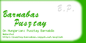 barnabas pusztay business card